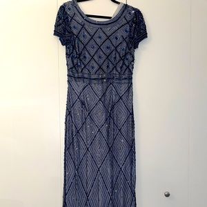 Black Adrianna Papell sequenced dress